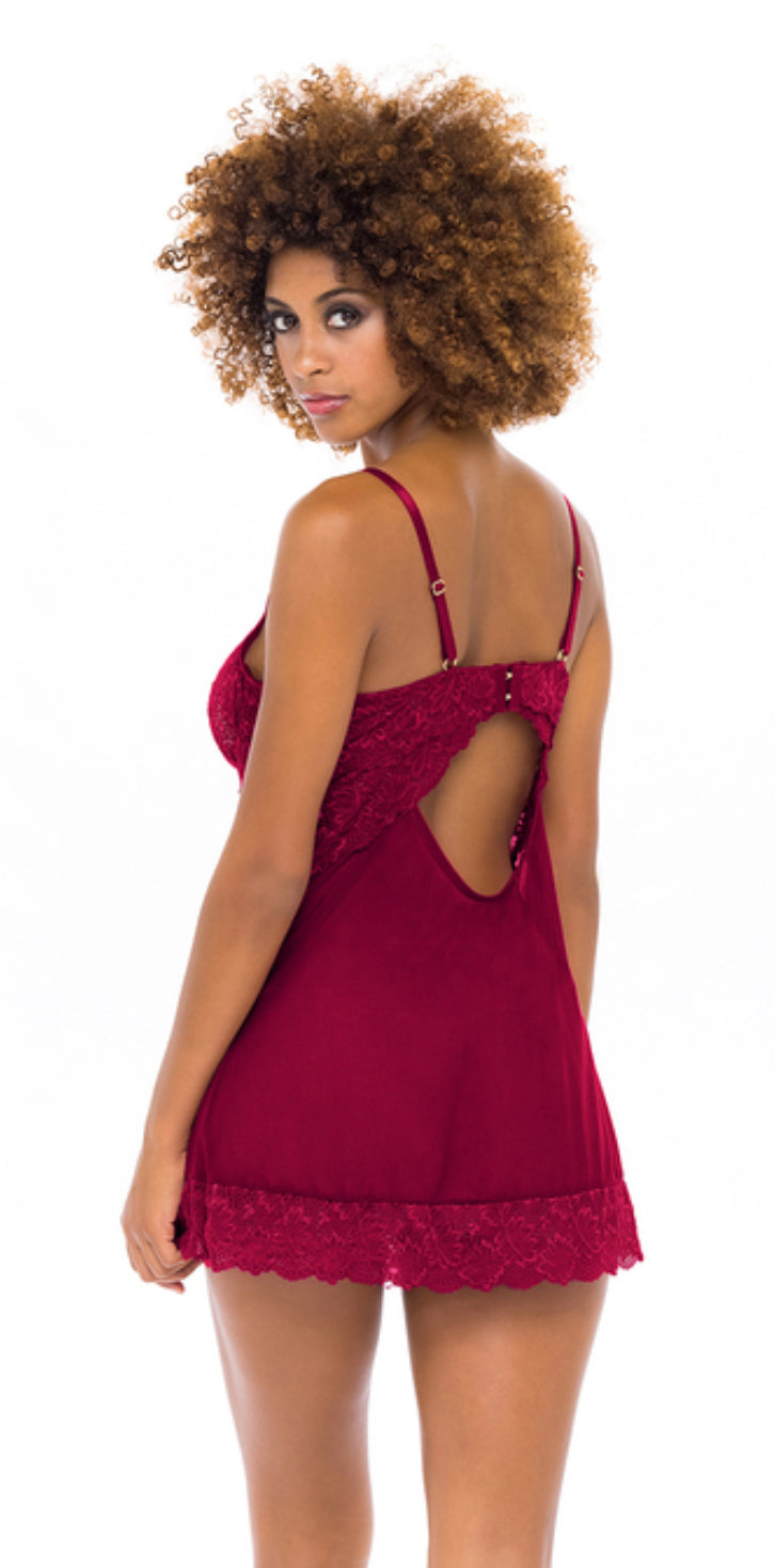 Unlined Lace Cup Babydoll W/ G-String