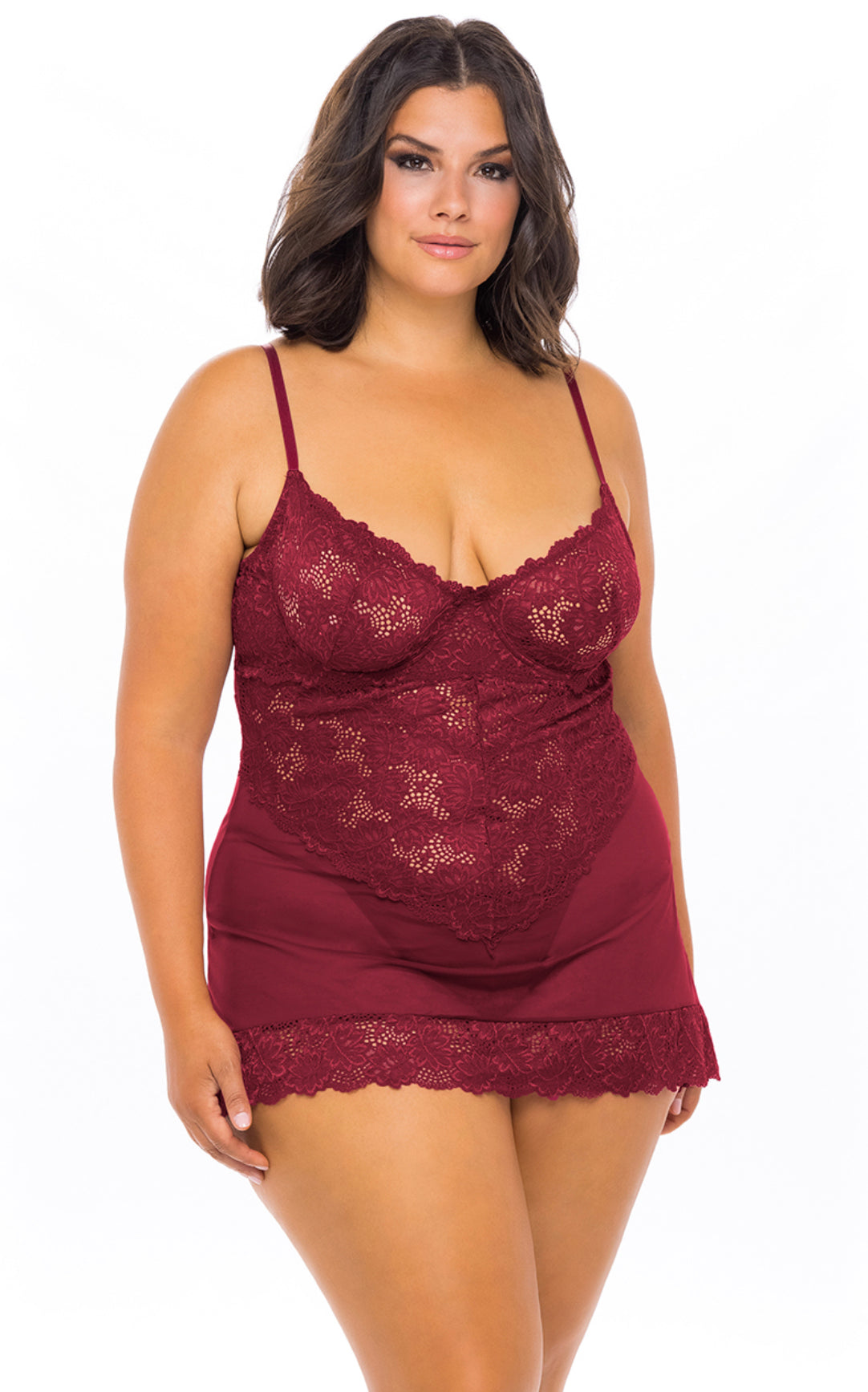 Unlined Lace Cup Babydoll W/ G-String