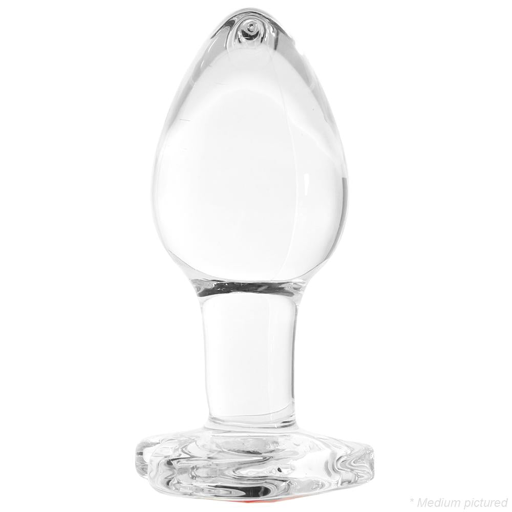 Booty Sparks Red Heart Gem Glass Anal Plug Set