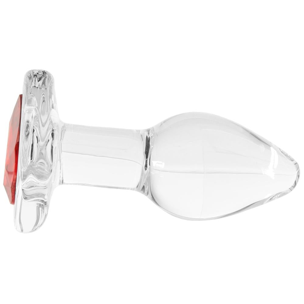 Booty Sparks Red Heart Gem Glass Anal Plug Set