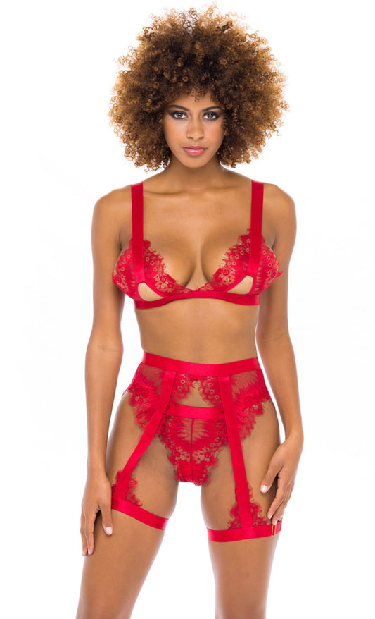 Snake Print Eyelash Lace 3pc Set