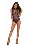 Eyelash Lace Contrast Lining Teddy