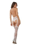 White Lace Teddy & Stockings