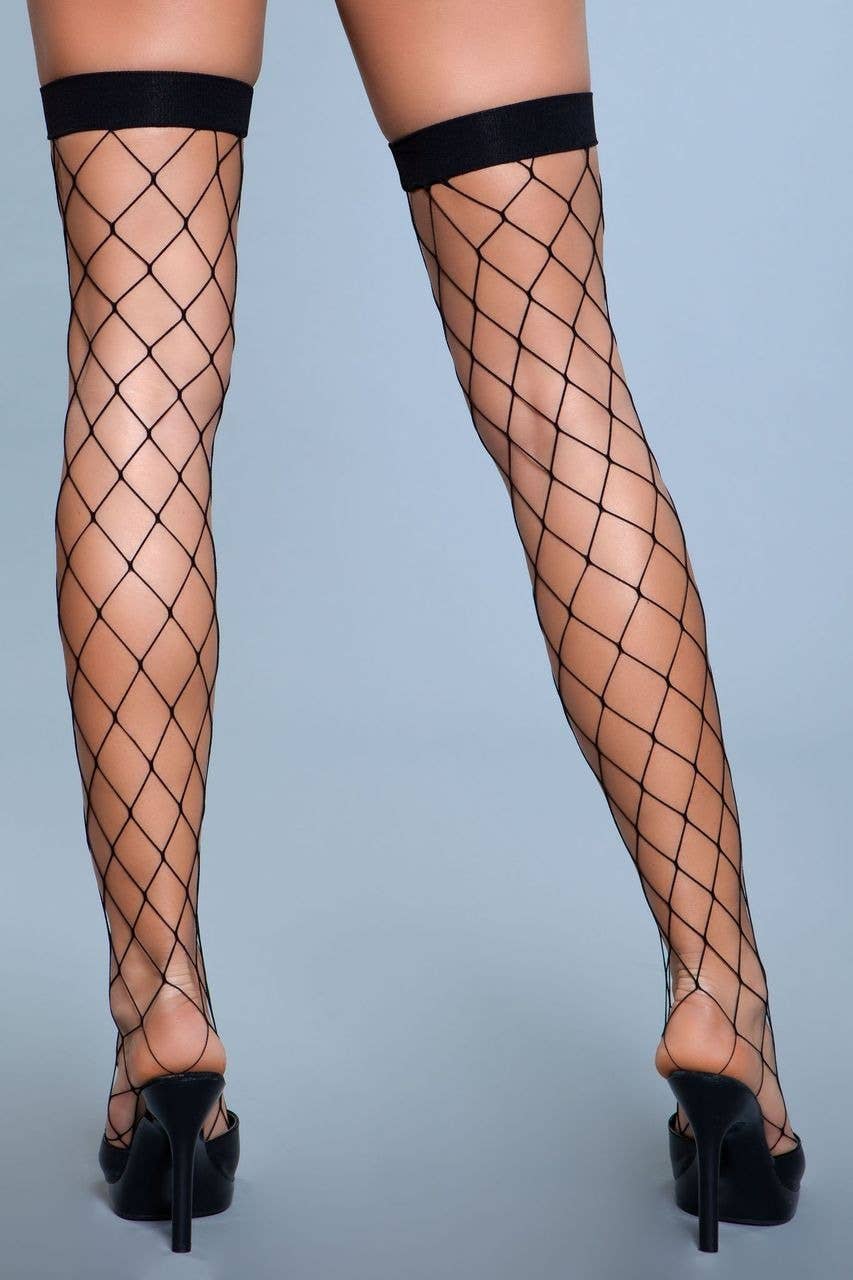 Caught In My Trap Thigh Highs - Black