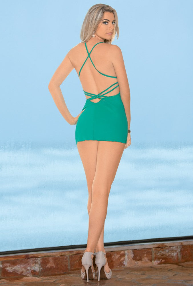 Strappy Chemise - Carribean Green