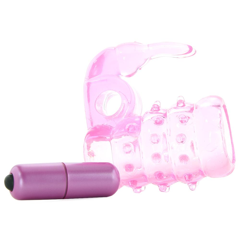 Stretchy Vibrating Bunny Enhancer in Pink