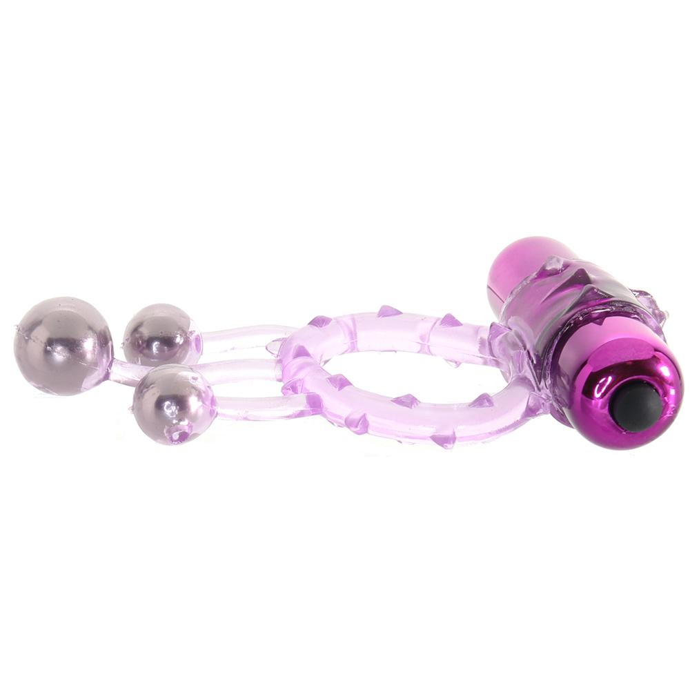 Triple Ball Bangin' Vibrating Ring in Purple Evolved Novelties