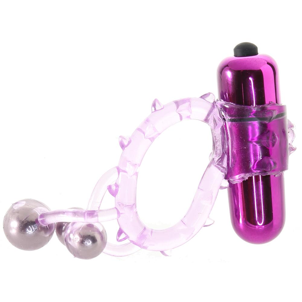 Triple Ball Bangin' Vibrating Ring in Purple Evolved Novelties